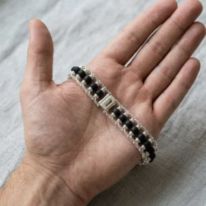 Collections silver plated karungali chain bracelet