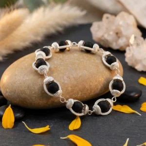 Collections silver plated karungali bracelet