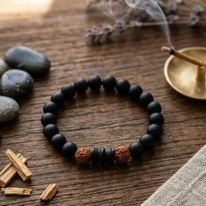 Home Karungali Rudraksha Damru Bracelet